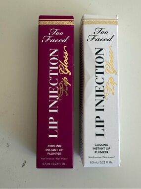 Too Faced Lip Injection Lip Gloss - Berry &clear BUNDLE